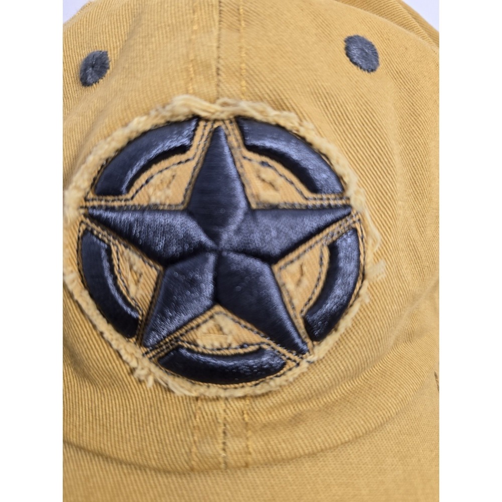 Jeep 3D Star Embroidered Military Cap Distressed Mustard Yellow Baseball Hat NEW - Picture 5 of 8